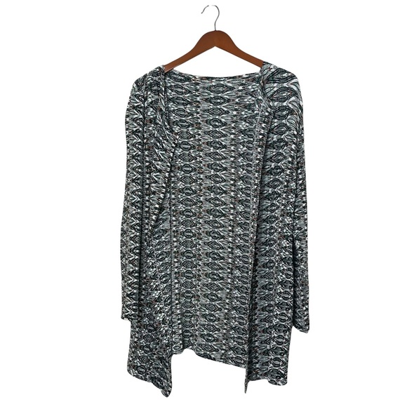 Plisse Crinkled Stretchy Multicolor Button Up Jacket Blazer Size M Long Sleeve - Picture 2 of 7